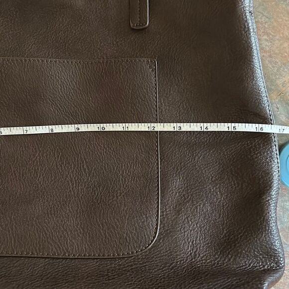 Joy Susan Megan Carry All Tote and Purse Vegan Brown Set of 2 - Picture 12 of 15